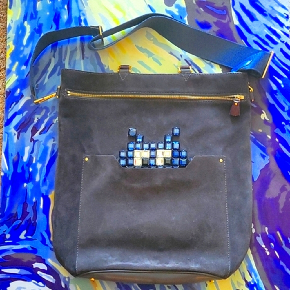 Anya Hindmarch Space Invader Orsett Leather Tote
